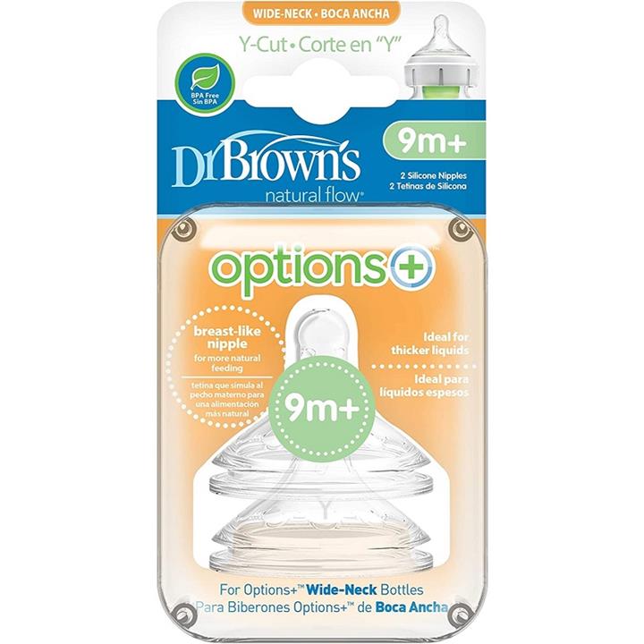 سرشیشه پهن دکتر براون مدل Y-cut دو عددی +9 ماه DrBrowns